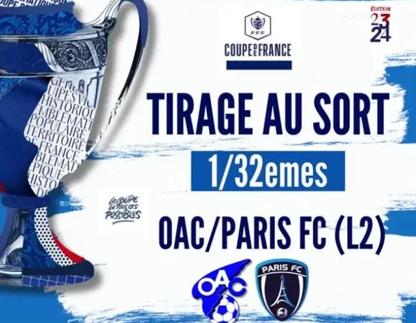 affiche 32ème de finale de la coupe de France de football Alès Paris FC